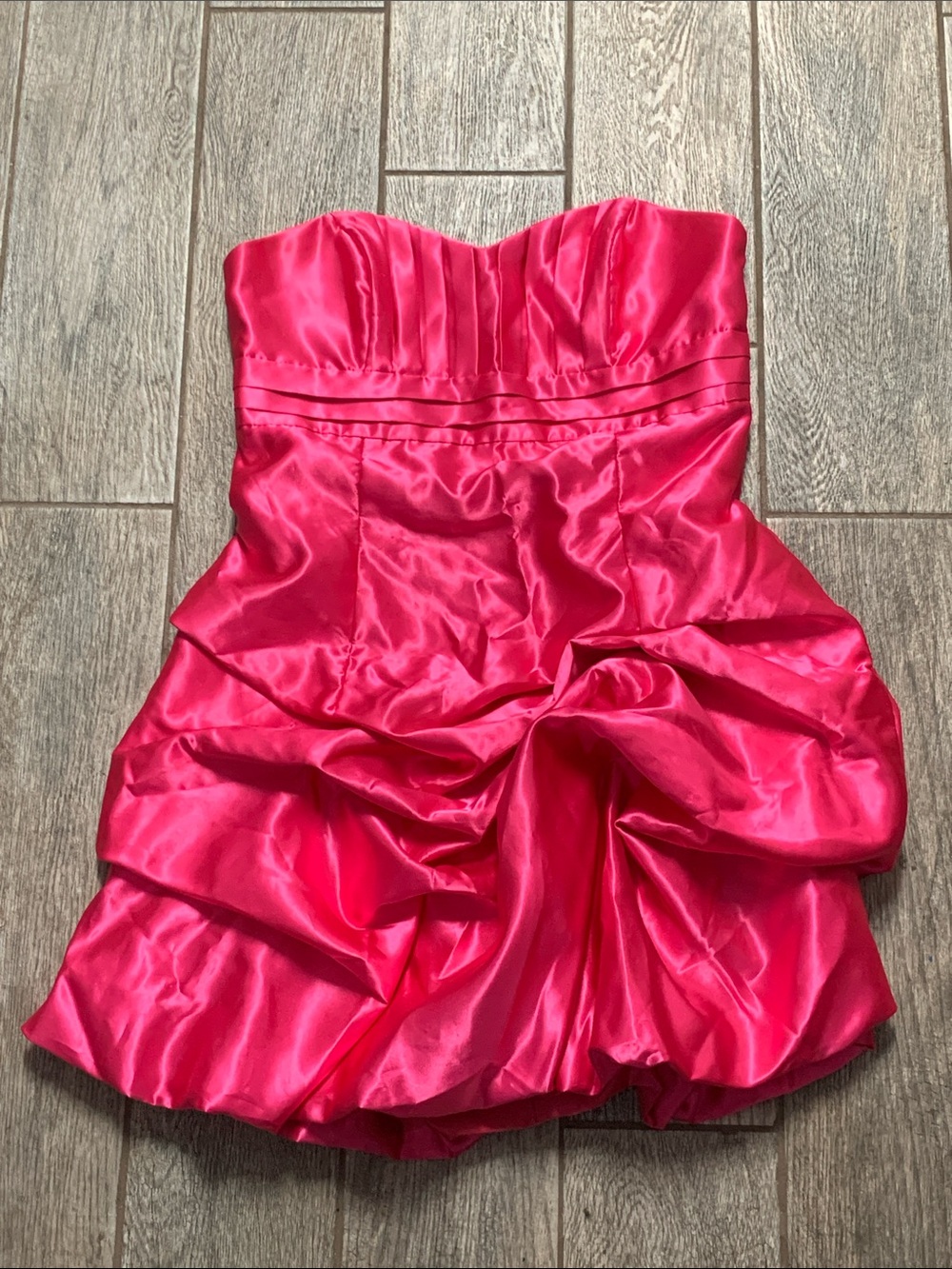 Jessica McClintock Strapless Hot Pink Satin Party Dress